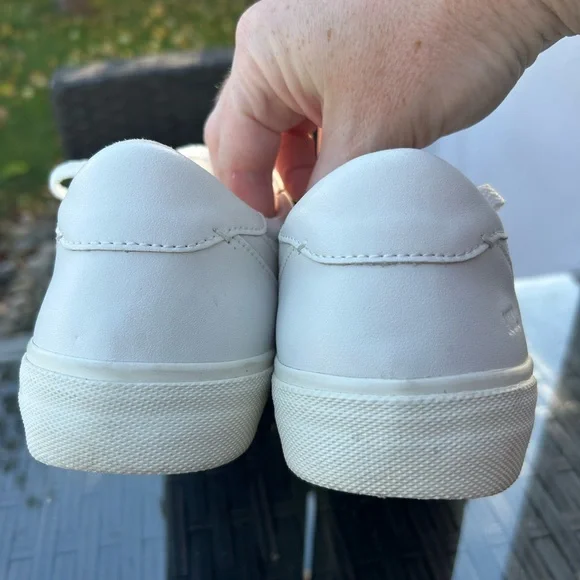 Madewell Sidewalk Sneakers Pale Parchment Cream Leather Minimalist Modern ND989 - Picture 8 of 10